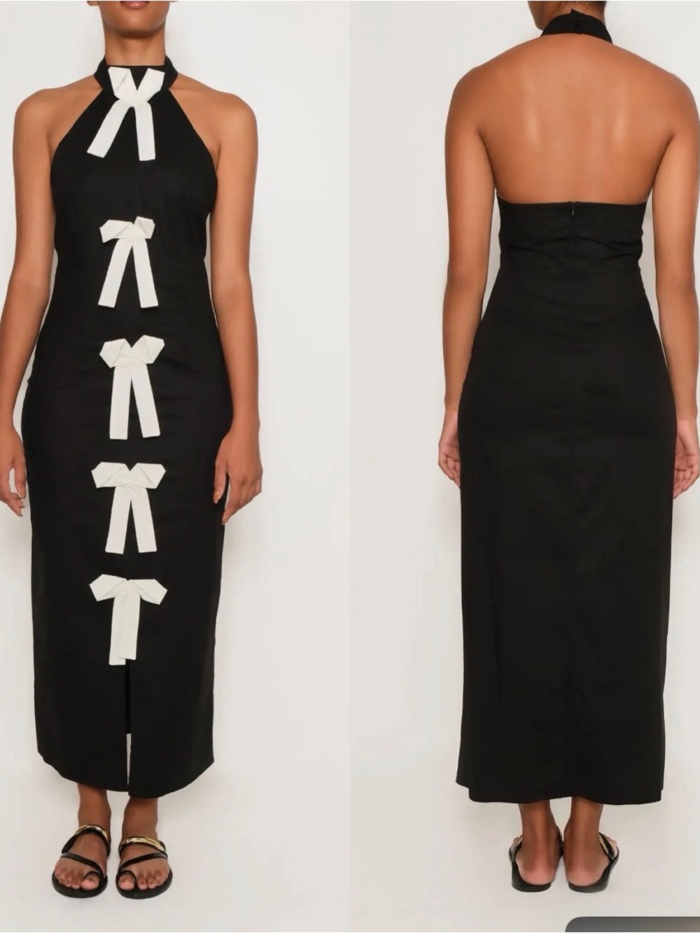 the Lulo Project | Cliff Bow Front Halter Maxi